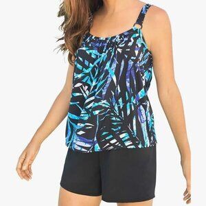 Swimsuits For All Tank Overlay Swim Romper Size 24